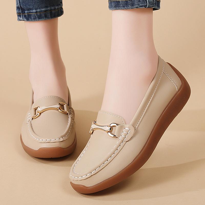 Women Black Moccasins Driving Shoes Flats Casual Nurse Loafers Khaki Minimalist Maternity Office Shoes Large Size