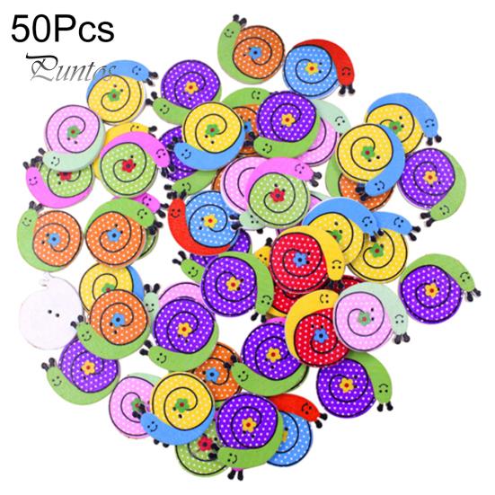 

50 шт. деревянные пуговицы в виде птицы, бабочки, совы, улитки и сердца для шитья своими руками, скрапбукинга 50pcs Snail