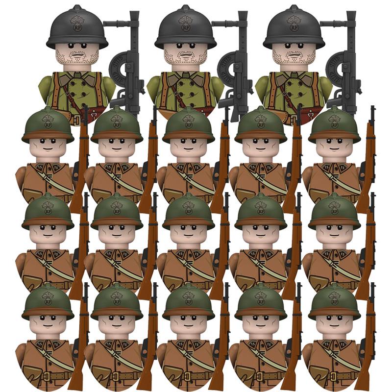 Figure Militari della Seconda Guerra Mondiale Modello Soldato Particelle Piccole Blocchi da Costruzione Giocattoli per Bambini Regali