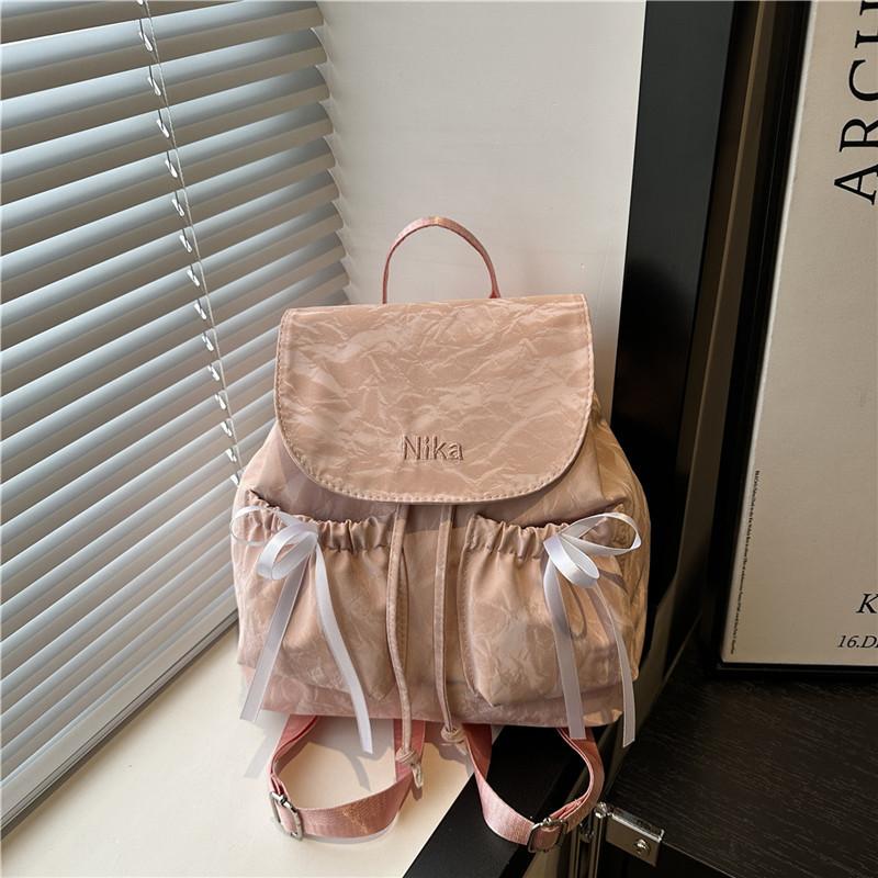 Fashion Dual Pocket Butterfly Bow College Style Backpack For Women Daily Use