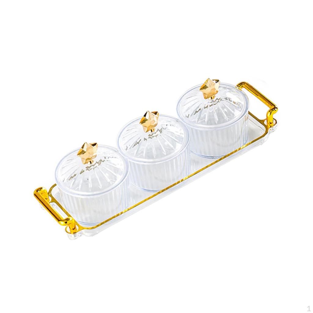 Dry Fruit Tray with Lid Desserts Serving Plate Decorative Divided Nut Bowl for Living