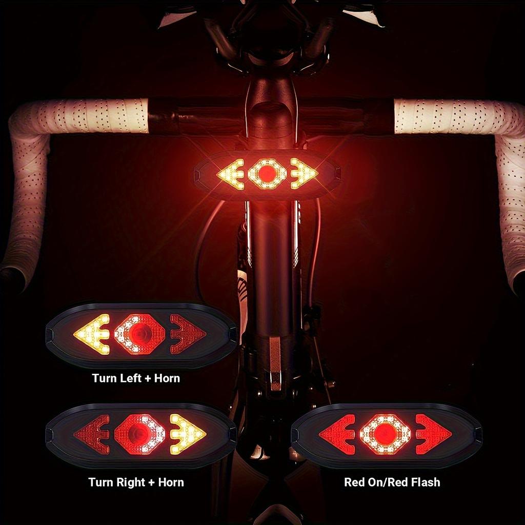LED-Fahrradrücklicht mit Links-Rechts-Blinkern Pfostenmontiertes hinteres Fahrradlicht Geeignet für Mountainbike mit 5 Modi