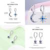 925 Silver Original Versatile Eardrop Earring Star Moon Clover Hoop Earrings For Women Wedding Engagement Gift