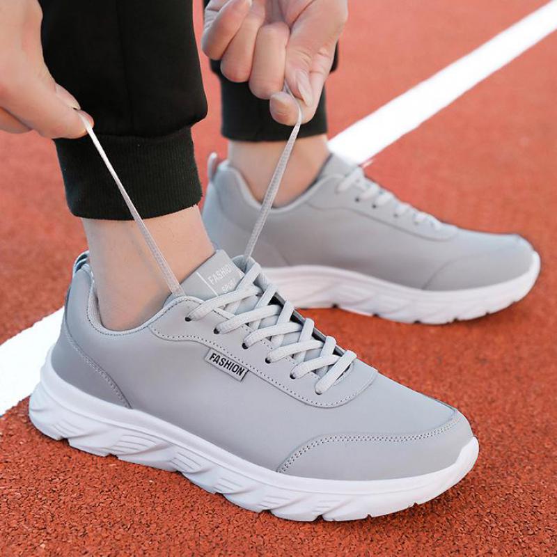 Autumn Leather Sneakers Black Casual Shoes For Men Winter Sneakers Men Waterproof Sneakers Lightweight Non-slip Sports Shoes