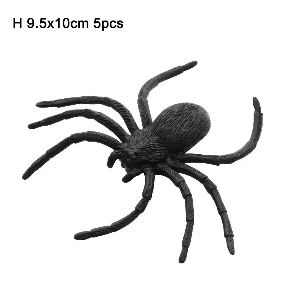 1/5/20Pcs/Pack Black Spider Web Novelty Toy Halloween Decorative Spiders Haunted House Prop Prank Trick Toys Plastic Fake Spider 5