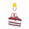 Cake Costume with Candle Headband Festive Dessert Design Slice 3D Shape Kids' Apparel