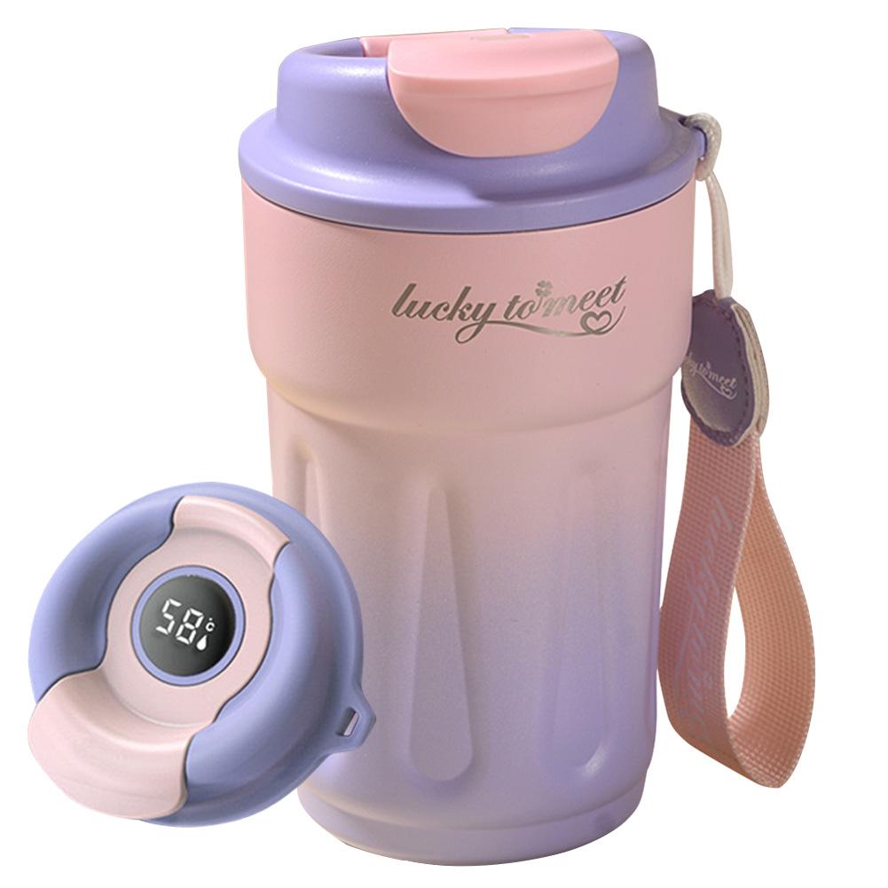 420ML  Bottle Stainless Steel Thermal Mug Leakproof Outdoor Portable Drink Travel Mug with Rope for Hot and Cold Drinks 420ml