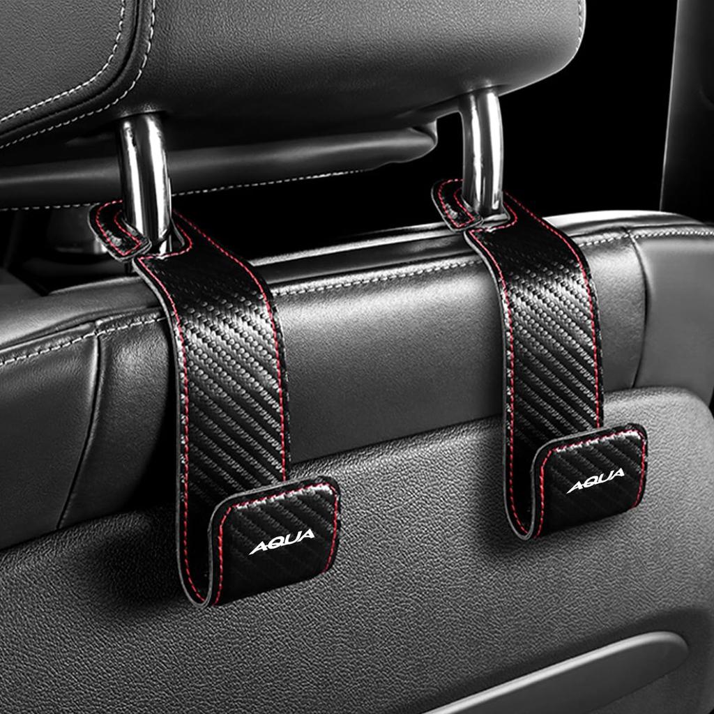 Aqua Suitable Headrest Hook with AQUA Logo PU Leather Car Hook Luggage Hanging New