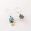 Blue Copper Turquoise Gemstone 925 Stamped Silver Handmade Jewelry Hook Earrings EE-162-42