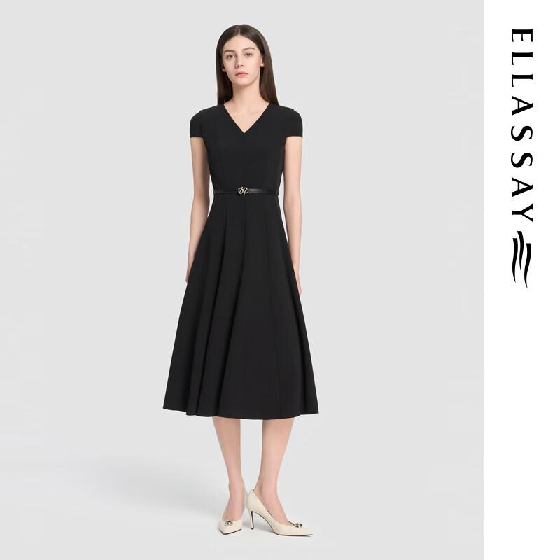ELLASSAY 2026 Summer French Hepburn Style V-Neck Dress
