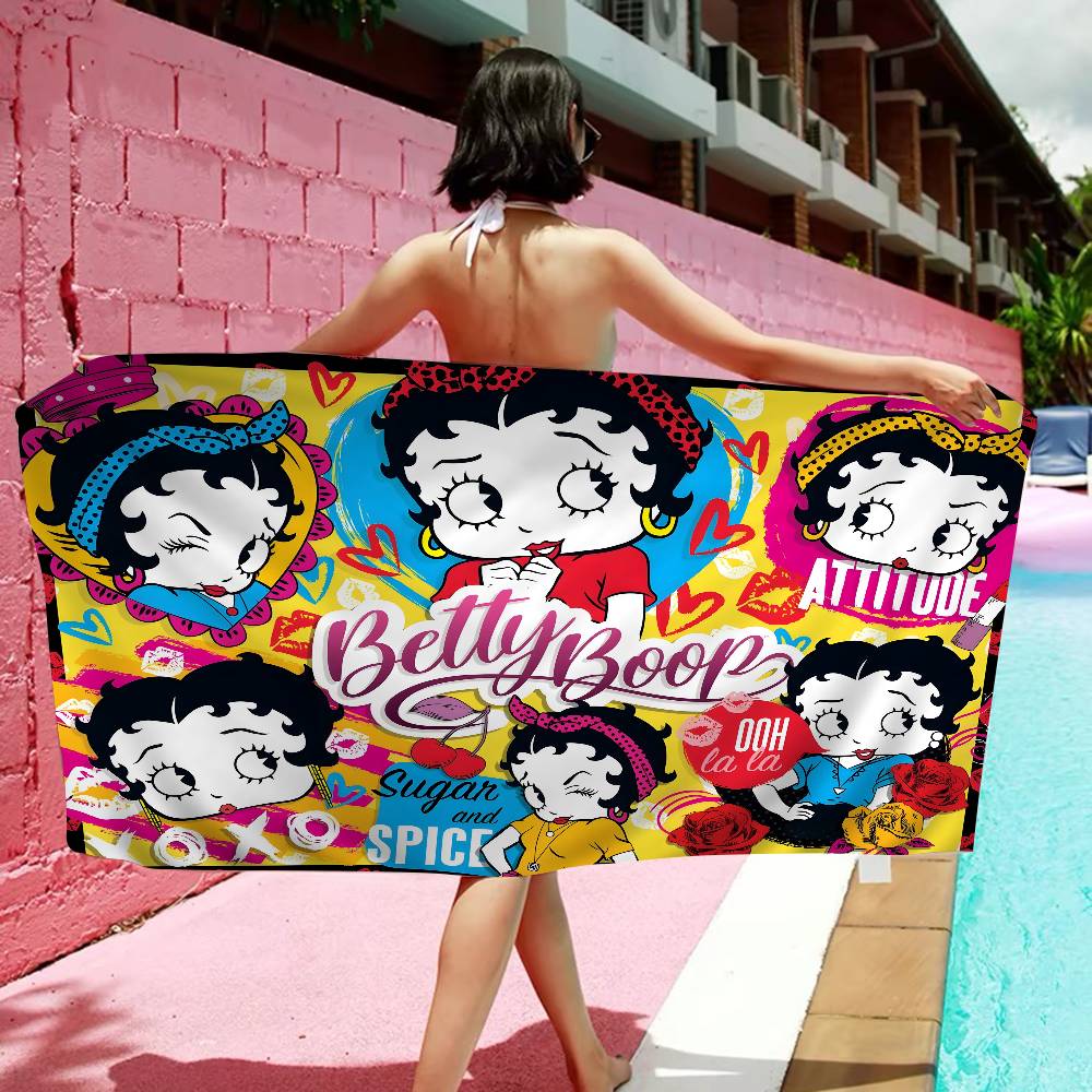 Anime B-Bettys B-Boops Big Microfiber Beach Towels Quick Dry Towel Sand Beach Towels Pool Towel for Travel Swim Pool Yoga