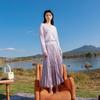 Sancai Plus Size Pleated A-Line Maxi Skirt