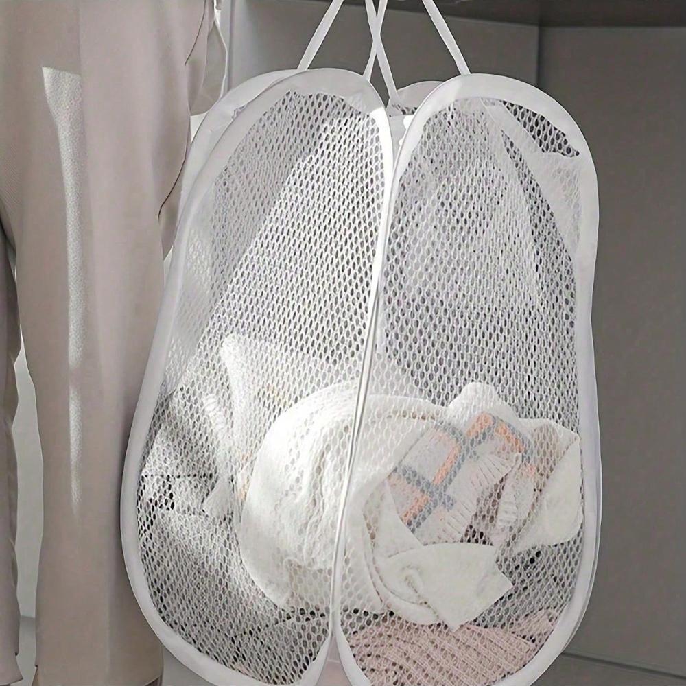 Foldable Dirty Clothes Basket Bathroom no Partition Dirty Clothes Mesh Bag Laundry Storage Pouch of Clothes Socks Toys Sundries