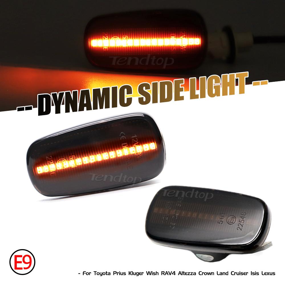 For Toyota Altezza Wish Land Cruiser 200 Prado 120 Cypha VS Prius 2 RAV4 Dynamic LED Side Marker Turn Signal Fender Light LampTurn Signal 2