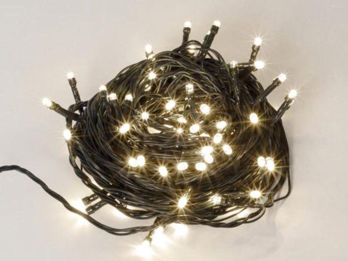 Lumière scintillante LED - Non spécifié - 12 m - 80 lampes blanches - Fil vert - 24 V