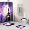 Halloween Bathroom Four-Piece Combination Set Bedroom Non-Slip Carpet Floor Mat Door Mat