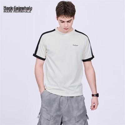 Men's Cooling Embroidered Color-block T-shirt