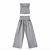 Summer Spice Twist Bandeau Crop Top & Knit Wide-Leg Pants Set