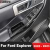 For Ford Explorer     Carbon Fiber Car Inner Door Armrest Window Lift Switch Button Panel Cover Trim Accessories