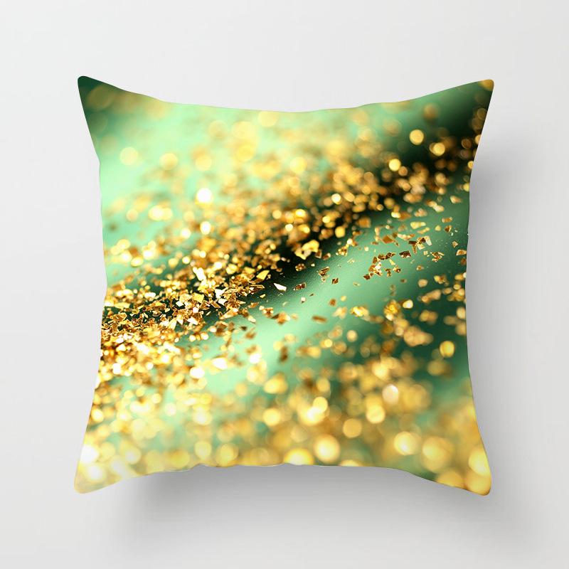 Sofa Pillow Cover, Cushion Cover, Nordic Home Textile Fabrics, Simple Golden Digital Printing