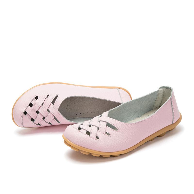 Genuine Leather Women's Shoes Flats Loafers Ladies Shoes Slip On Women's Loafers Femme Moccasins Female Ballet Tenis Feminino