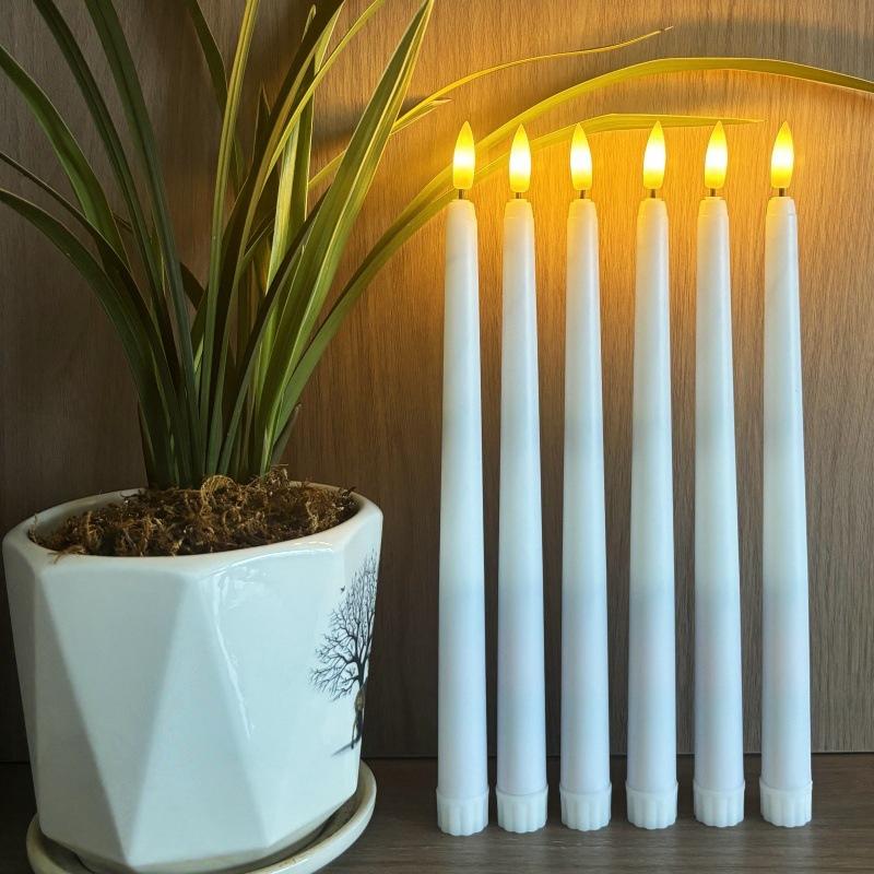 

Dancing Moving wick Led Taper Light w/Remote Bougie tealight Dipped Wax Candlestick Battery operated Candle table Lighting