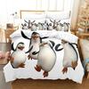 Luxury New 3D Print Cartoon Madagascar Penguin Bedding Set Boys Girls Twin Queen Size Duvet Cover Kids Adult Home Textileex