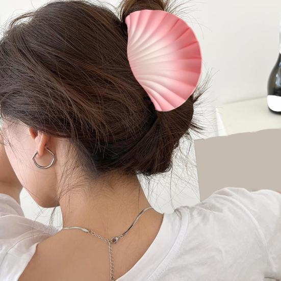 Yousheng 3Pcs/Set Hair Claw Shell Shape Gradient Color Matte Hair Clip Large Size Back Head Hair Clamp Hair Accessories