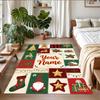 Christmas Custom Name Printed Square Area Rug Soft Non Slip Floor Carpet For Bedroom Holiday Gift