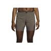 Nike Dri-Fit Quick-Dry Reflective Two-In-One Solid Color Running Fitness Shorts Women Shorts Cave-Stone DM7746-289