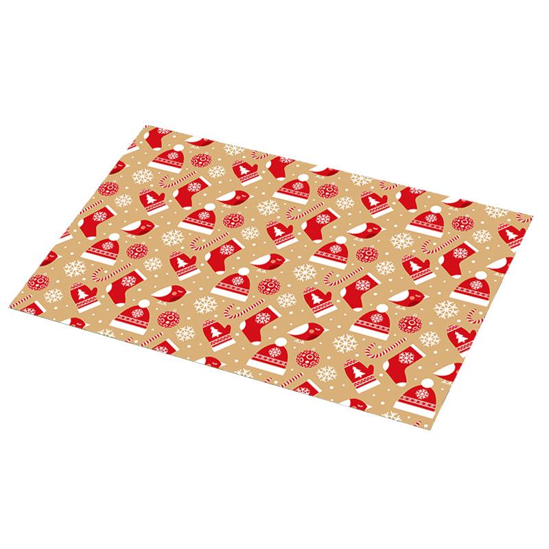 Napperon Teslin Isolant Thermique Style Noël - Napperon de Table Imprimé PVC pour Décoration d'Hôtel et de Maison