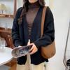 Autumn Winter Women's French Retro Style Thick Thread Knit Sweater Cardigan Loose Mid Length Coat Casual Versatile