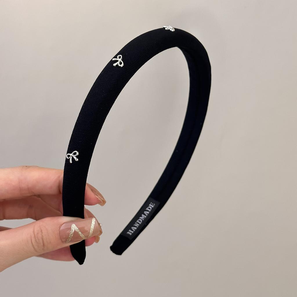 1pc/3pcs Butterfly Tie Headband Simple Solid Color Fabric Sponge Head Buckle Headband Accessory