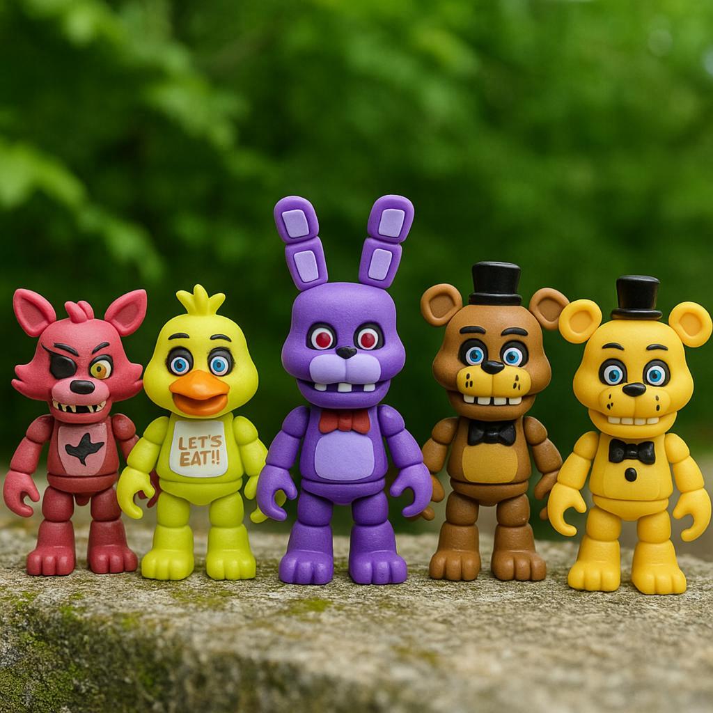 Fnaf Figures Set Of 5 Five Nights At Freedy's Figures Interchangeable Faces