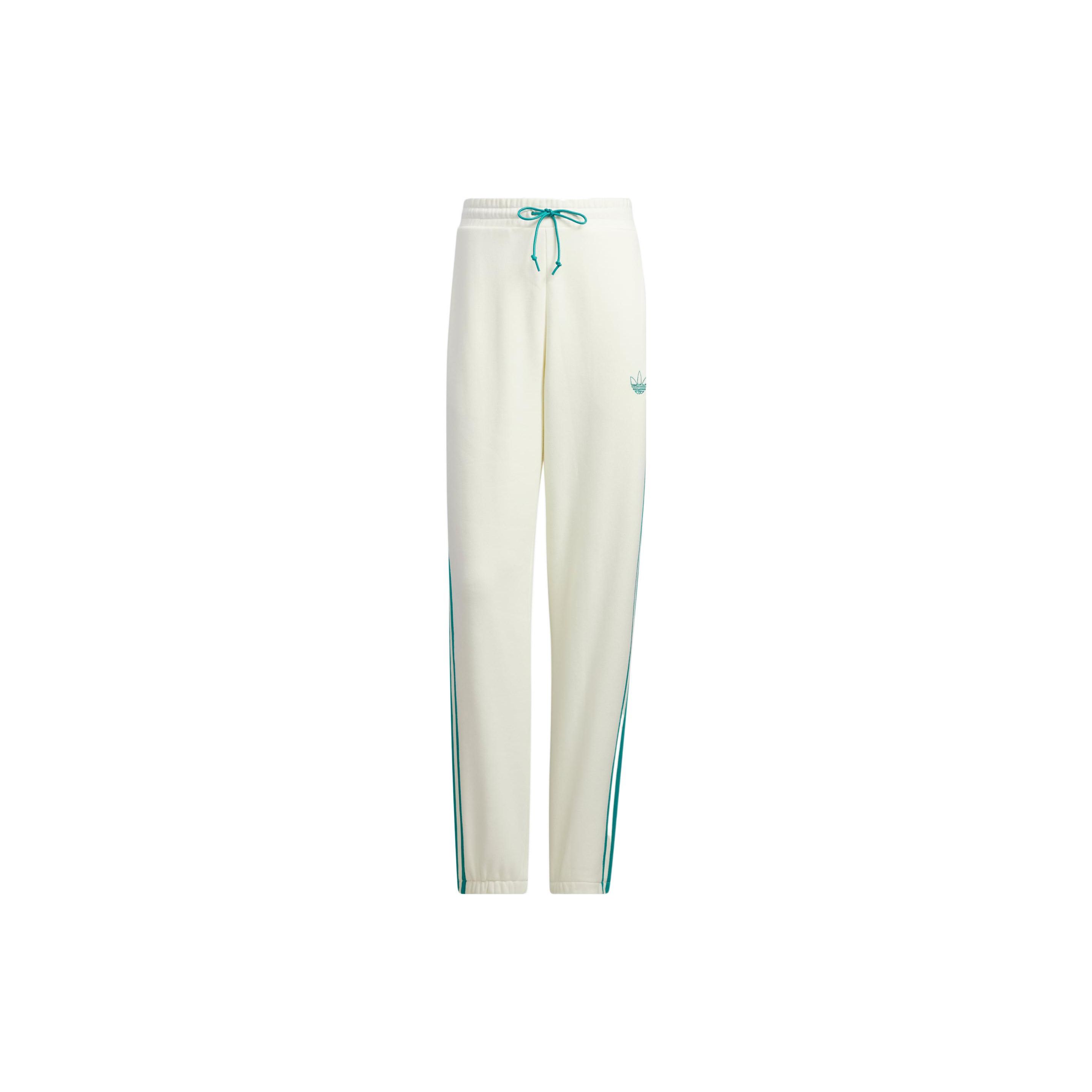 

Adidas Originals Clover Logo Женские джоггеры в полоску с вышивкой на шнурке, белые IC8124