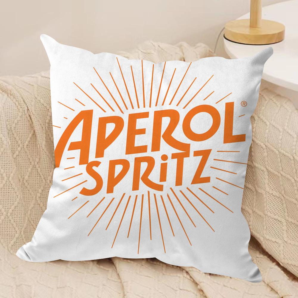 Logo A-Aperol Spritz Kissenbezug Seidiger Kurzer Plüsch Versteckter Reißverschluss Staubdicht Sofakissenbezug Für Heimdekoration Peach skin 18*18(CM)-1Pcs