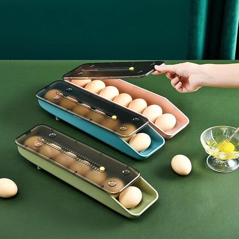 Automatic Scrolling Egg Rack Holder Household Automatic Scrolling Egg Storage Box Large-capacity Egg Dispenser