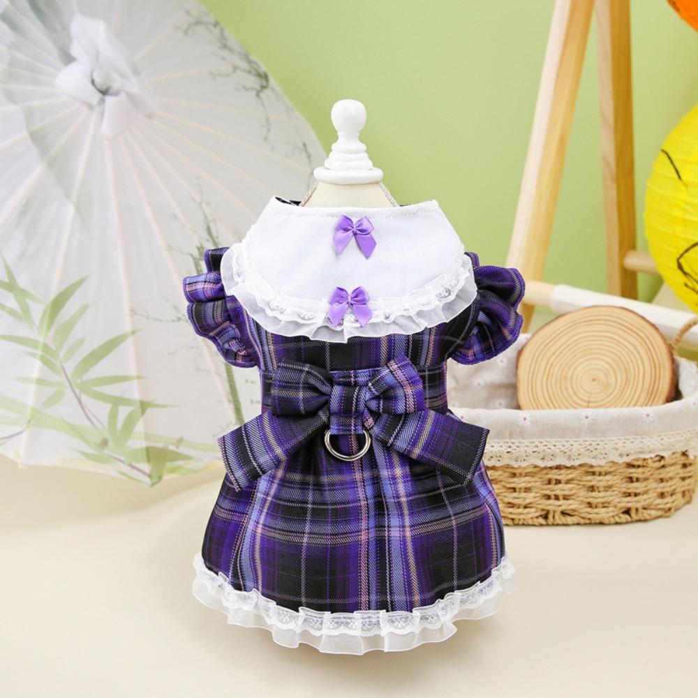 Soft Dog Clothes Cute Pet Vest Harness Pet Chest Strap Cat Princess Dress  Spring