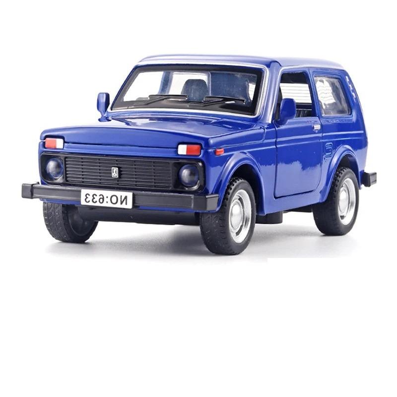 1/32 Lada Jeep Oldtimer Modell Auto Legierung Auto Diecast Modell Sound und Licht Rückzieher Spielzeug Sammlung Kinder Geburtstag Spielzeug Geschenk