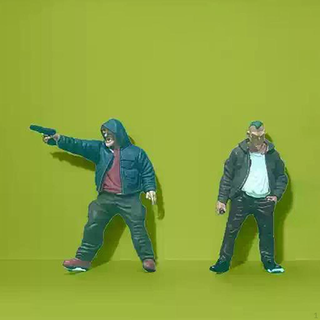 1/64 Miniatur Straße Mini Räuber Kleine Menschen Modell für Zuglayout Szene Schreibtisch