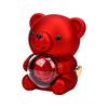 Boîte pendentif ours mignon Collier exquis en forme d'ours Boîte cadeau rotative avec rose en savon pour bijoux Bague