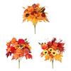 Fall Artificial Flower Bouquet Christmas Harvest Festival Garden Faux Maple Leaves for Home Housewarming Fireplace Bride Office