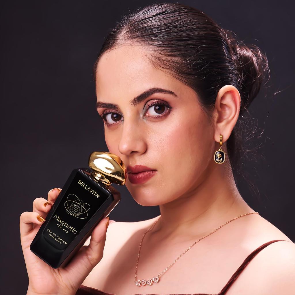 Bellavita Magnetic Perfume EDP 100ml For Men And Women Long Lasting Luxury Scent With Cherry Jasmine Rose Sweet Floral Fragrance