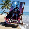 Custom Name Personalized Batman Print Beach Towel, for Trip Camping Beach Party Home Decor, Birthday Gift for Family & Friends
