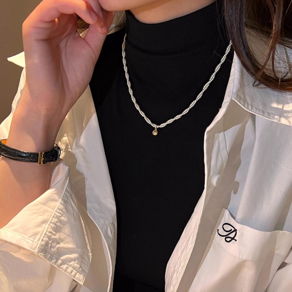 Pearl Necklace Women'S Light Luxury Temperament High Sense Clavicle Chain Year Neck Chain
