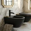 Pola Black Floor-Mounted Bidet Tap with Stopper
