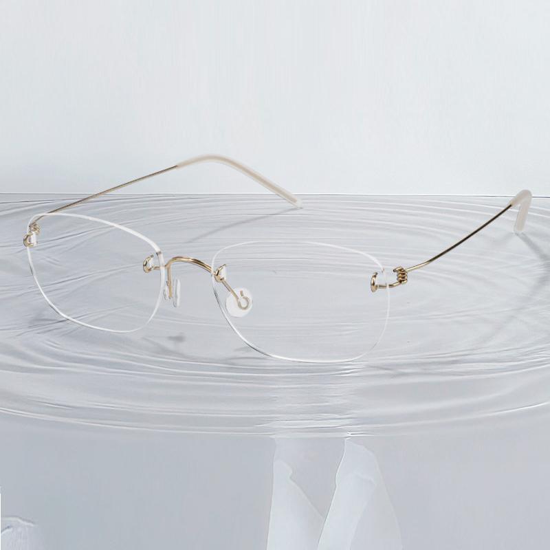 Denmark Brand Style Frameless Eyeglass Frame No Screws Ultra Lightweight Rimless Glasses Small Square Eyewear Customize Glasses