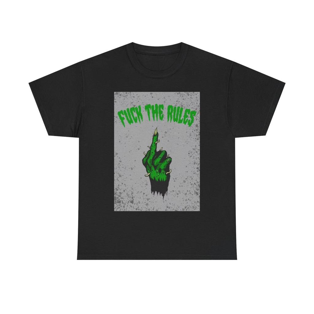 F the Rules Tshirt Funny Gift Goblin Hands Rock Retro Unisex Heavy Cotton Tee