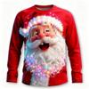 Christmas Men's Santa Claus Funny Long Sleeve T-shirt 3D Printed O-neck Tops Fashion Street Casual T-shirt