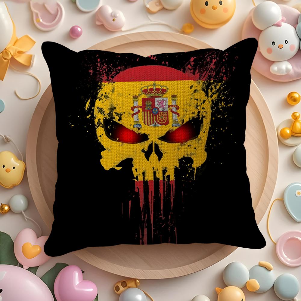 Spain Spanish Canary Islands Cushion Cover Natural Linen Organic Fabric Double-Sided Printing Sofa Home Decor Gift Pillow Cover